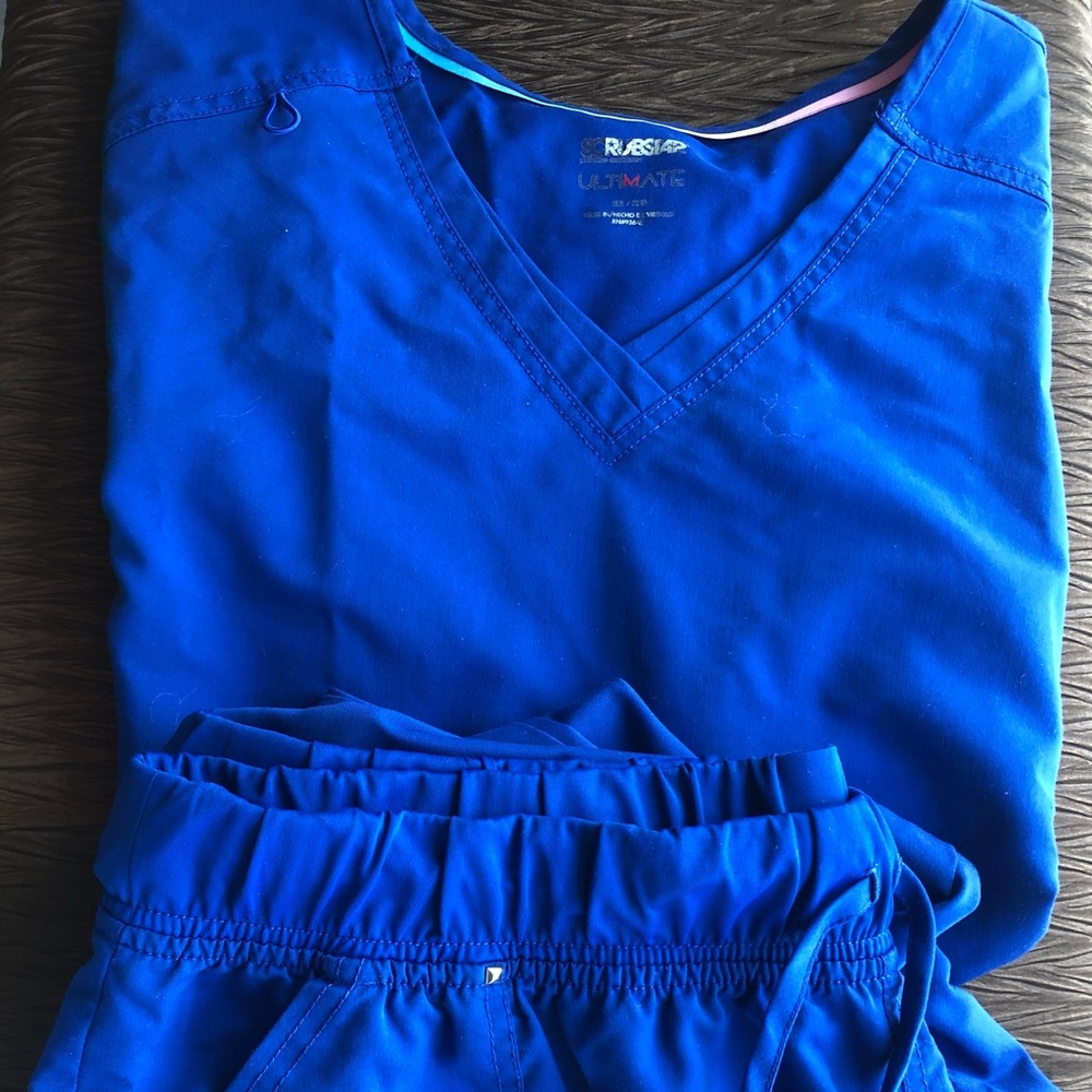 Electric Blue Scrub Set